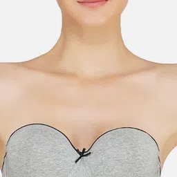 Poftik Bandeau Bra Half Coverage Underwired Heavily Padded image 4