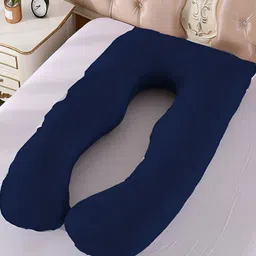 DADDY COOL Navy Blue Fibre Filled Cotton Ultra Soft U Shaped Maternity Pillow image 2