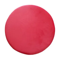 Shadowkart Peach Colored 2 Pieces Velvet & Wooden Round Ottomans image 4