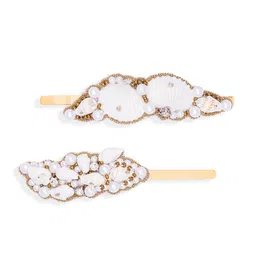 hair drama co. HAIR DRAMA COMPANY Women Gold-Toned Set of 2 Embellished Bobby Pins-picture-20