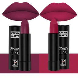 PERPAA Creamy Matte 2-Pcs Long Lasting Bullet Lipstick -Cherry Red 52 - Ruby Magenta 84 image 3