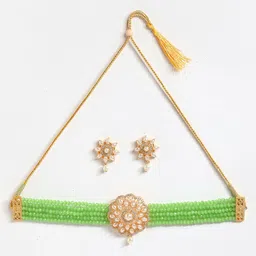 ZENEME Gold-Plated Pearl Beaded Jewellery Set image 3