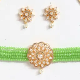 ZENEME Gold-Plated Pearl Beaded Jewellery Set image 4