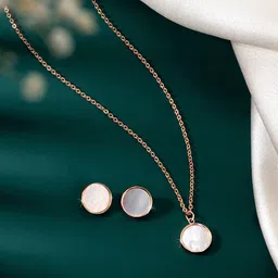 Peora Rose Gold-Plated Stone-Studded Jewellery Set image 1