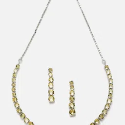 Aazeen Rhodium-Plated AD Studded Jewellery Set-picture-14