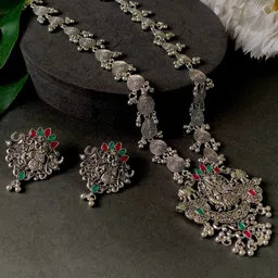 I Jewels Silver-Plated Radha Krishna Jewellery Set-picture-10