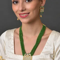 SOHI Gold Plated Stone Studded Jewellery Set image 1