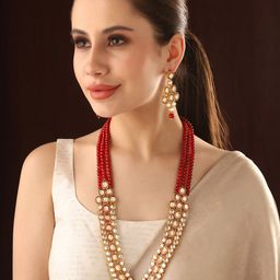 Priyaasi Gold-Plated Kundan Stone Studded Jewellery Set-picture-23