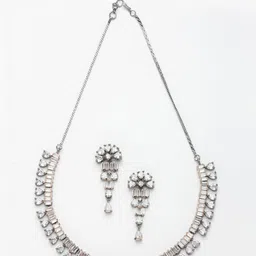 ZENEME Rose Gold-Plated AD-Studded Jewellery Set image 2