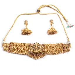 StileAdda Gold -Plated Stone Studded Jewellery Set image 2