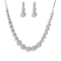 Anouk Silver-Plated American Diamond Studded Jewellery Set image 5