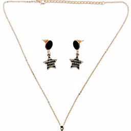 FEMMIBELLA Gold-Plated Stone-Studded Jewellery Set image 3