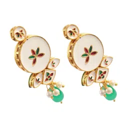 Jewar Mandi Gold-Plated Kundan Studded & Beaded Jewellery Set image 3
