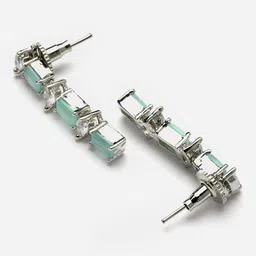 Aazeen Rhodium-Plated American Diamond Studded Jewellery Set image 3