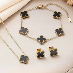 MEENAZ Gold Plated Stone Studded Jewellery Set image 5