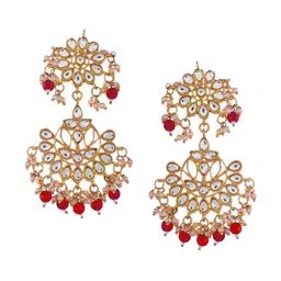 Shoshaa Gold-Plated & Red Stone Studded Jewellery Set image 3