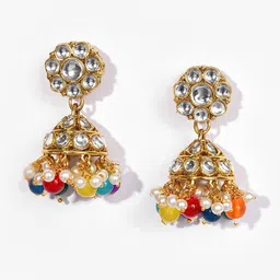 Anouk Gold-Plated Kundan-Studded & Pearl- Beaded Jewellery Set image 2