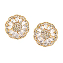 Shoshaa Gold Plated Kundan & American Diamond Studded Jewellery Set image 4