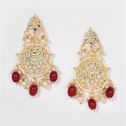 Anouk Gold-Plated Stone-Studded & Pearl Beaded Jewellery Set image 4