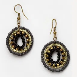 Moedbuille Gold-Plated Beaded Layered Bohemian Chocker Necklace & Earrings image 4