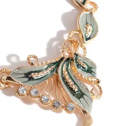 SOHI Women Gold-Plated White Stone Studded Jewellery Set image 4