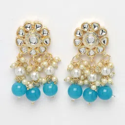 Sukkhi Gold-Plated Stone-Studded & Beaded Necklace and Earrings Set image 5