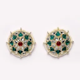 Sukkhi Gold-Plated Stones-Studded & Beaded Necklace and Earrings Set image 5