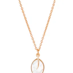 Peora Rose Gold-Plated Leaf Pendant Jewellery Set image 5