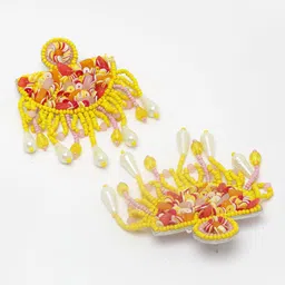 Moedbuille Silver-Plated Pearl Beaded Tasselled Jewellery Set image 2