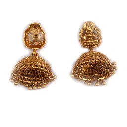 StileAdda Gold Plated Stones Studded & Beaded Temple Jewellery Set image 5