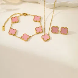 MEENAZ Gold Plated Stone Studded Jewellery Set image 4