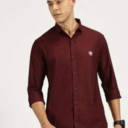 RAVINIK Men India Slim Fit Spread Collar Solid Cotton Casual Shirt-image-71