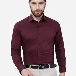 Greenfibre Spread Collar Cotton Slim Fit Formal Shirt-picture-17