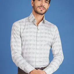 LOUIS STITCH Comfort Horizontal Stripes Cotton Formal Shirt-image-36