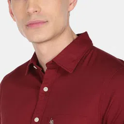 u.s. polo assn. U S Polo Assn Men Plus Size Red Cotton Casual Shirt image 2