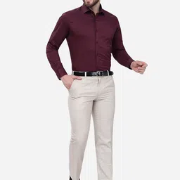 Greenfibre Spread Collar Cotton Slim Fit Formal Shirt image 5