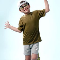 NUSYL Boys Graphic Printed Knitted Mid-Rise Shorts-picture-40
