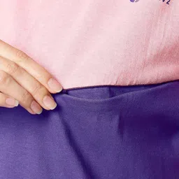 AV2 Purple & Pink Colourblocked Extended Sleeves Top image 5