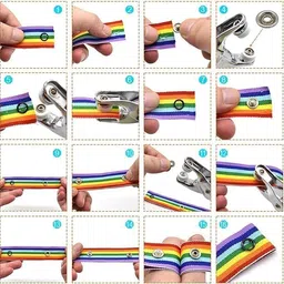 BELAYA 1/2 Inch Grommet Tool Kit, Leather Hole Punch Pliers, Grommets Kit with 100 Metal Eyelets in Silver for Leather, Shoes, Fabric, Belts,Workbooks,Apparel (Silver) image 2