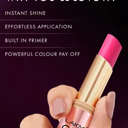 Lakme 9 to 5 Primer+Shine Lipstick for Instant Shine 3.6 g - Peachy Vibe image 3