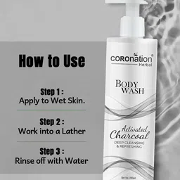 COROnation Herbal Activated Charcoal Deep Cleansing & Refreshing Body Wash - 250 ml image 4