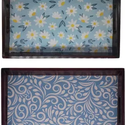 angira handicarft Wooden tray set of 2 with UV print|Serving Tray|Multipurpose Tray|AHS-T1160_Ne Tray-picture-19