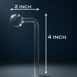 agnix 6 inch Bend Glass Oil Burner Pipe Transparent (Pack of 4) Borosilicate Glass Inside Fitting Hookah Mouth Tip image 3