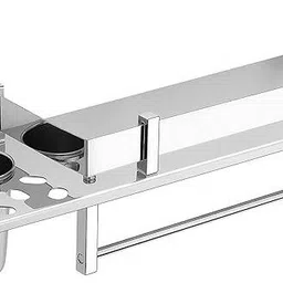 pillu by pillu bath fitting Multi use Rack Bathroom Shelf/Kitchen Shelf/Bathroom Accessories silver Towel Holder image 2