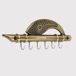 fittingo Krishna Flute & Peacock Quills / Wall Key Hanging Stand Stainless Steel Key Holder-picture-41