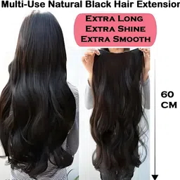 ifkart Artificial Curly Natural Black Long Extension for Women And Girls Extension Hair Extension-picture-19