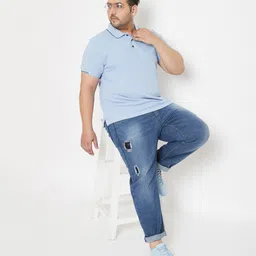 instafab plus Men Regular Mid Rise Blue Jeans image 2