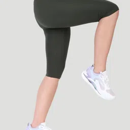 woomfox Solid Women Dark Green Tights image 3