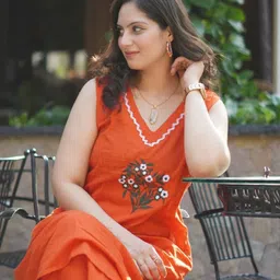 shanti creation Women Cotton Blend Kurta Palazzo Set image 2