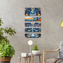 vkraft Ganpati, Cows & Devotional Art Wooden Wall Hanging image 3